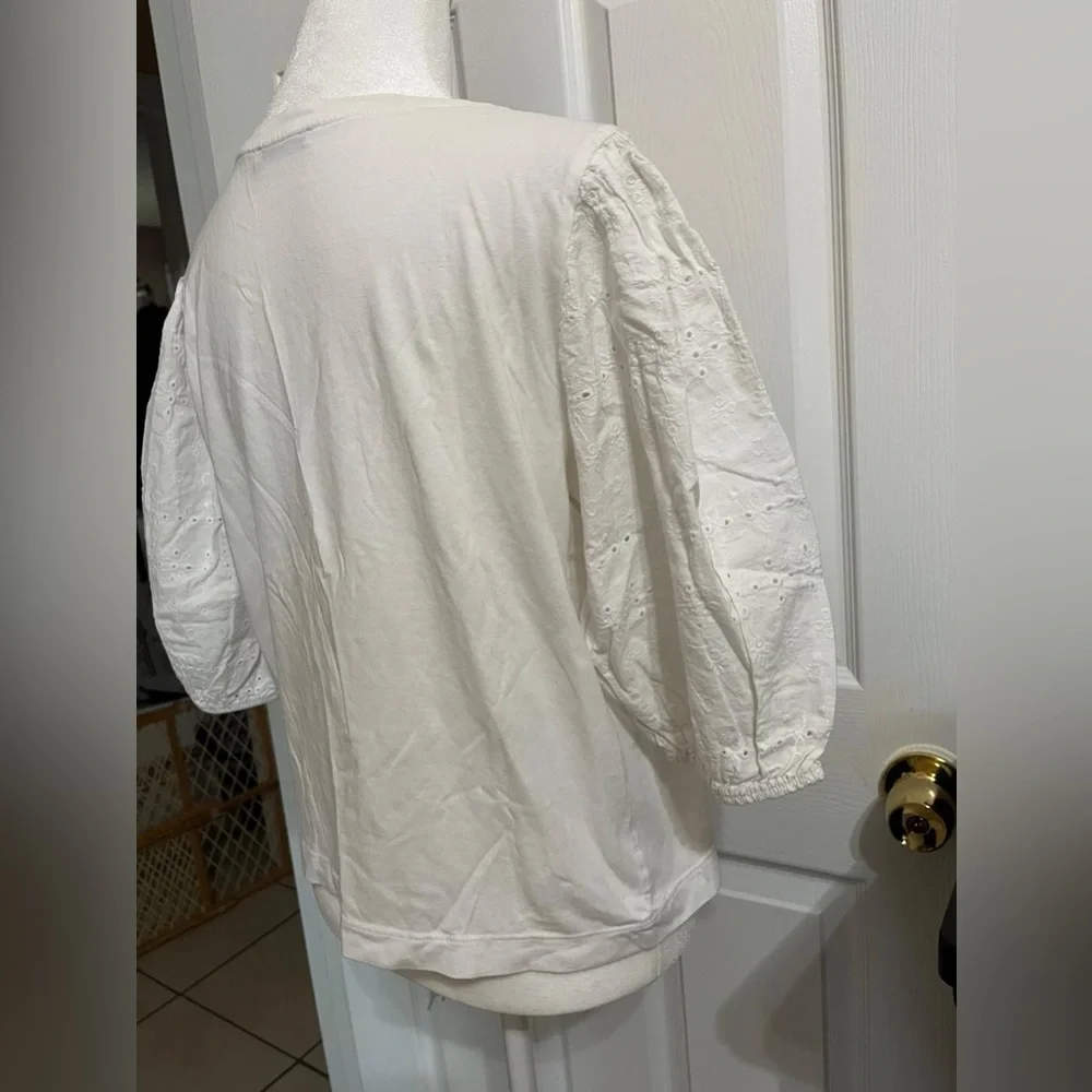(N) Zara White Puff Sleeve Top